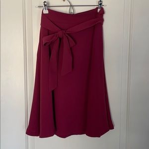 Pink Midi Skirt with Tie Waste